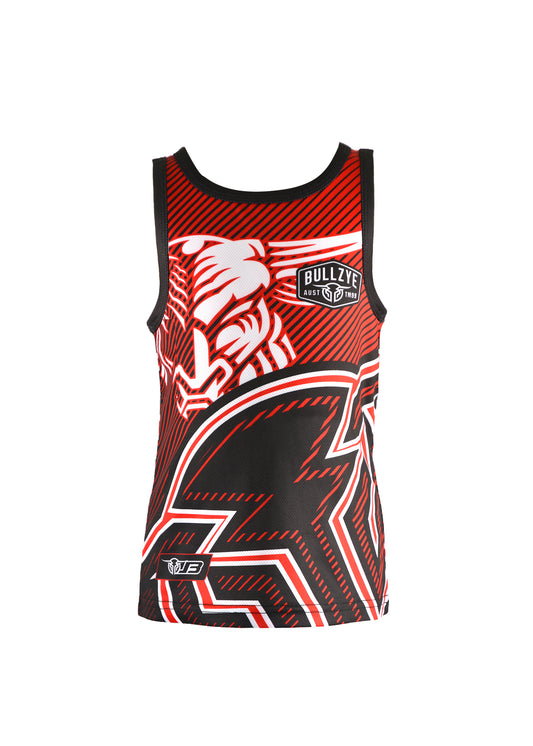 Bullzye Boys Charging Bull Singlet - Red- ON SALE