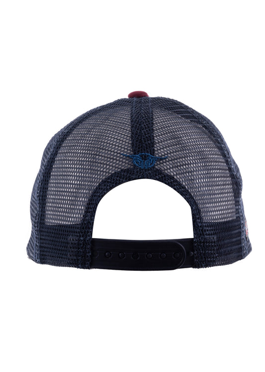 Bullzye Kids Chain Trucker Cap - Red/Navy - B2S3949CAP