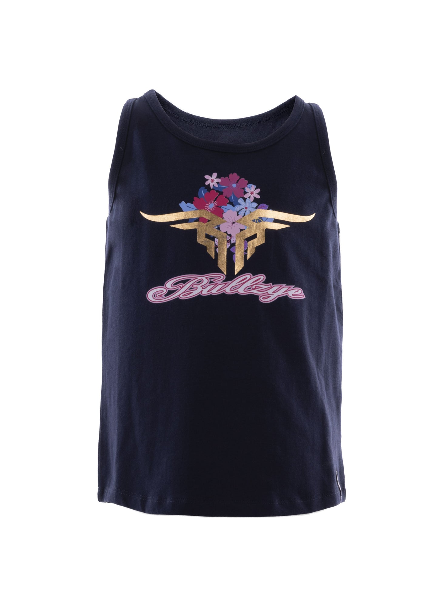 Bullzye Girls Bloom Singlet - Navy - B2S5500213- ON SALE
