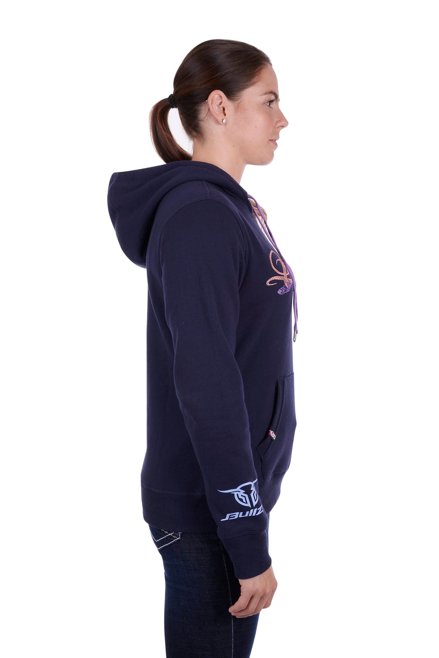 Bullzye Ladies Argyle Pullover Hoodie - Dark Navy  - ON SALE