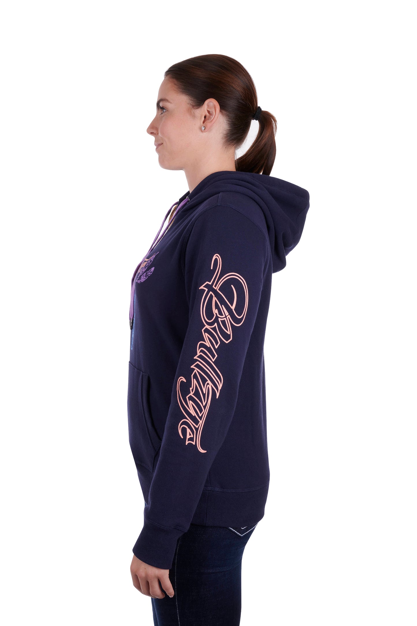 Bullzye Ladies Argyle Pullover Hoodie - Dark Navy  - ON SALE