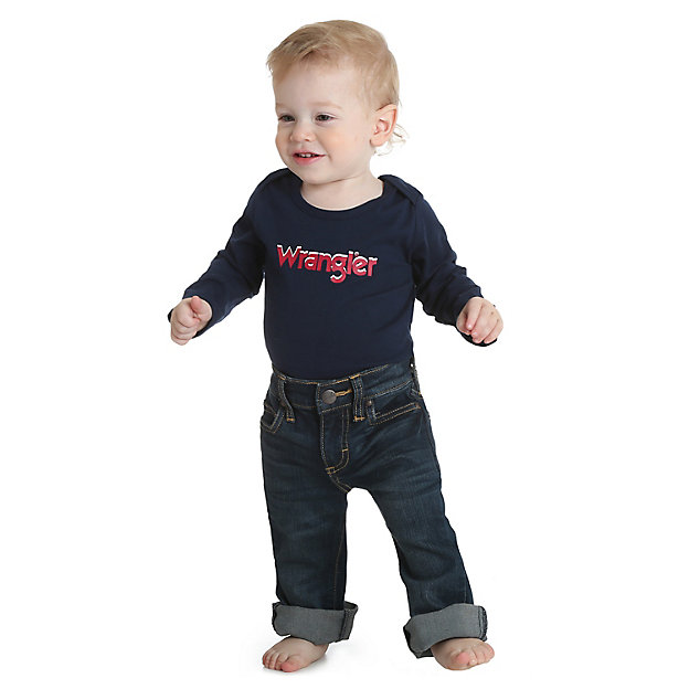 Wrangler Baby Boy Navy Long Sleeved Bodysuit