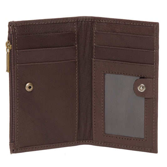 The Design Edge Sophie Brown and White Cowhide Card Wallet