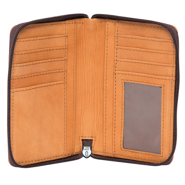 The Design Edge Charlotte Tan and White Small Cowhide Wallet