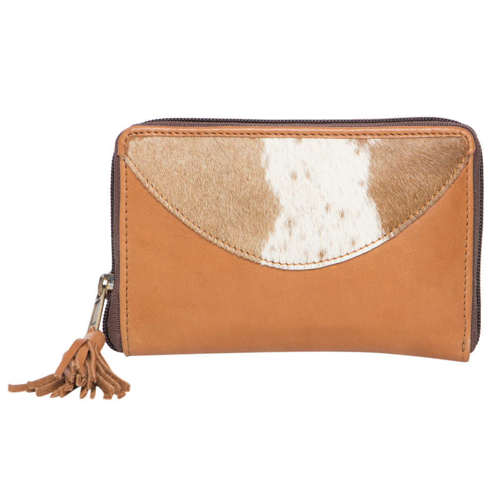 The Design Edge Charlotte Tan and White Small Cowhide Wallet