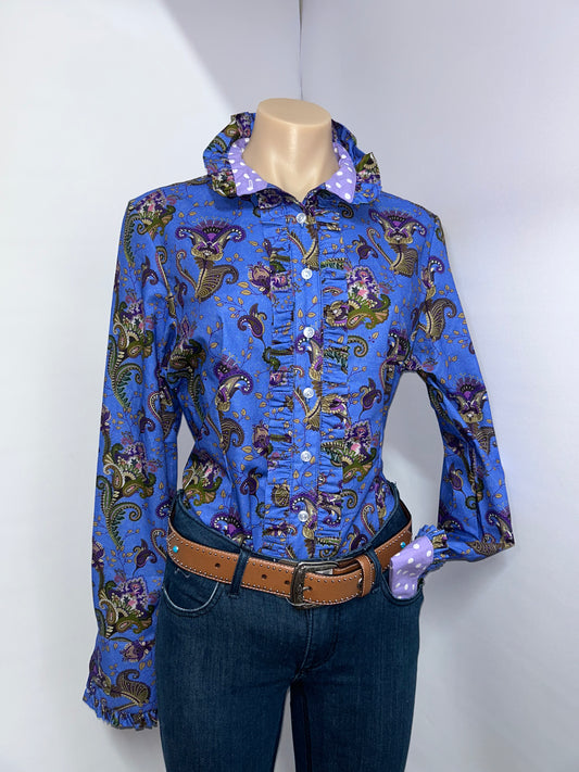 Netties Ladies Clara Fitted L/S Frill Shirt