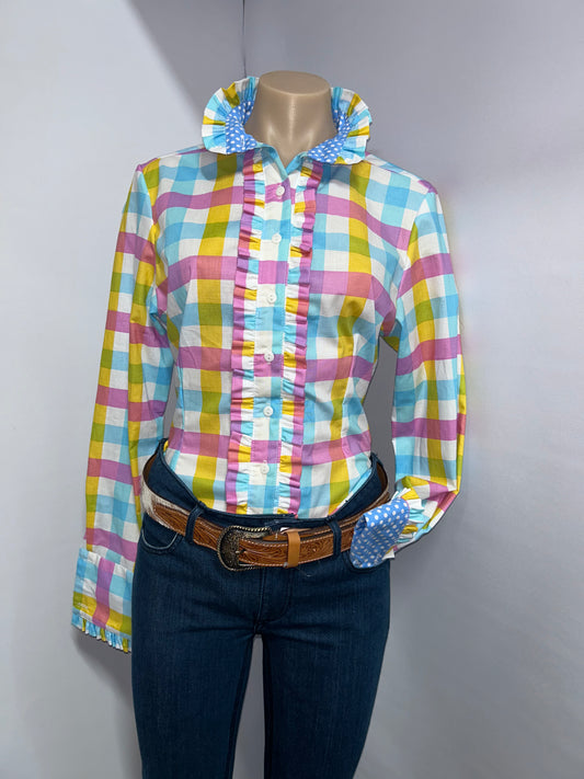 Netties Ladies Molly Fitted L/S Frill Shirt