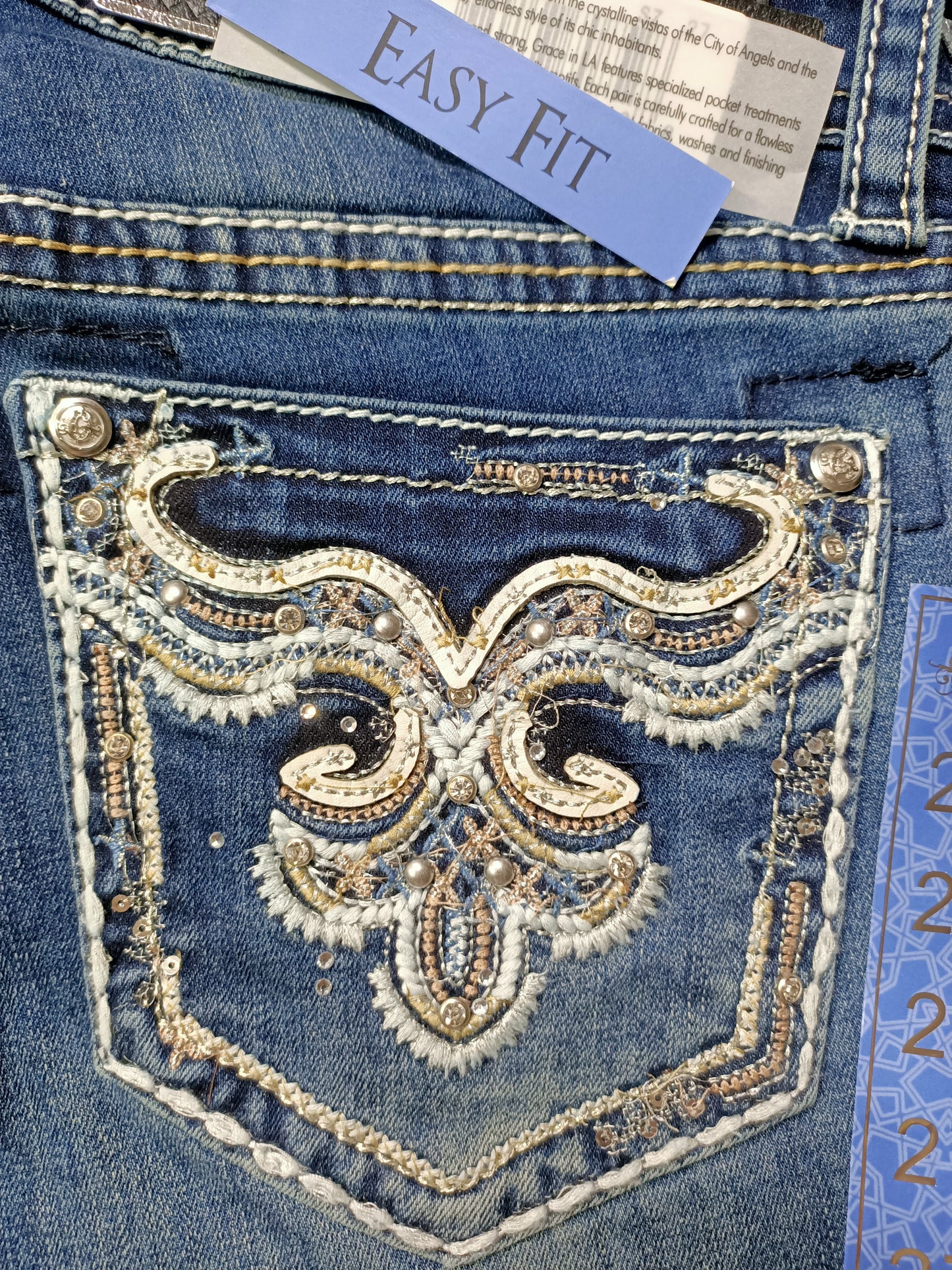 Grace in LA Ladies Easy Fit Jeans - EB51632