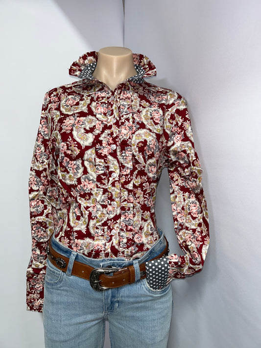 Netties Ladies Tessa Fitted L/S Frill Shirt