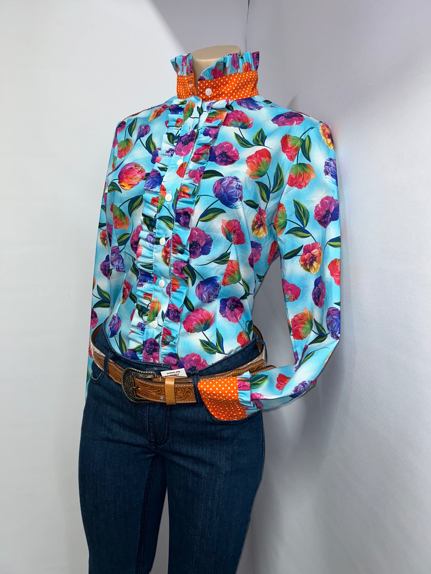 Netties Ladies Oakley Fitted L/S Frill Shirt