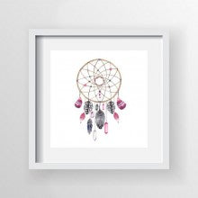Large Dream Catcher Feather Print Ready to Hang Frame
