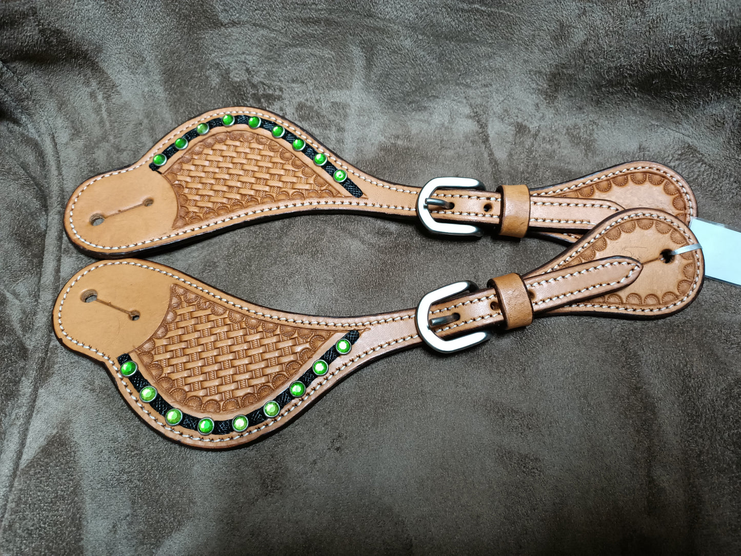 Spur Strap Shaped with Green spots