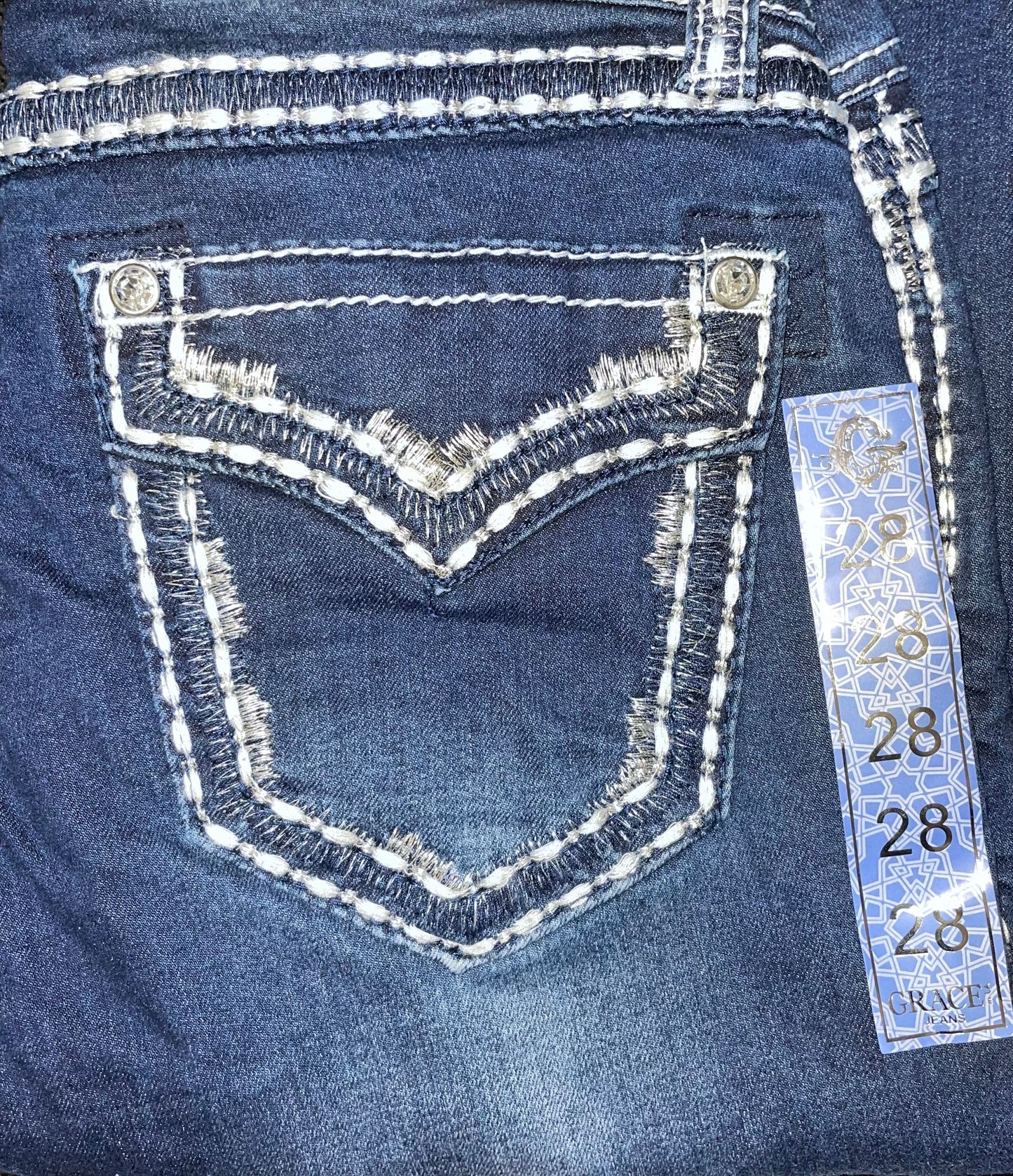 Grace in LA Ladies Easy Fit Jeans - EB81525SLDK