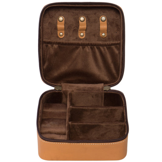 The Design Edge Cowhide Jewellery Box - Tan and White - JB2