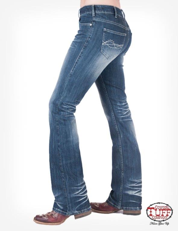 Cowgirl Tuff Ladies Stampede Jeans - Tuff Flex - Natural Waist Fit