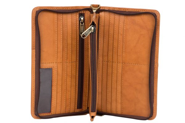 The Design Edge Texas Jersey Hairon and Masala Brown Leather Wallet