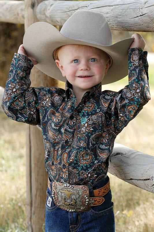 Cinch Baby Boys Multi Colour Paisley Print L/S Shirt