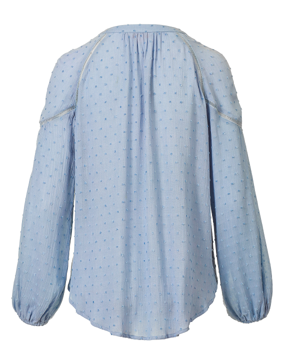 Outback Ladies Coconut Flocked Spot Top- Chambray