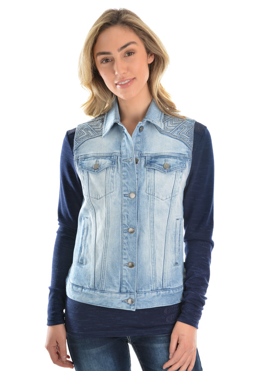 Pure Western Ladies Valerie Denim Vest - ON SALE