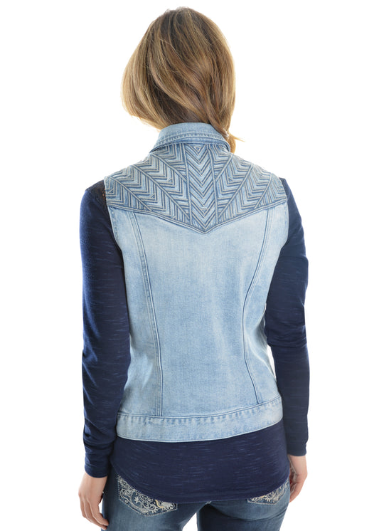 Pure Western Ladies Valerie Denim Vest - ON SALE