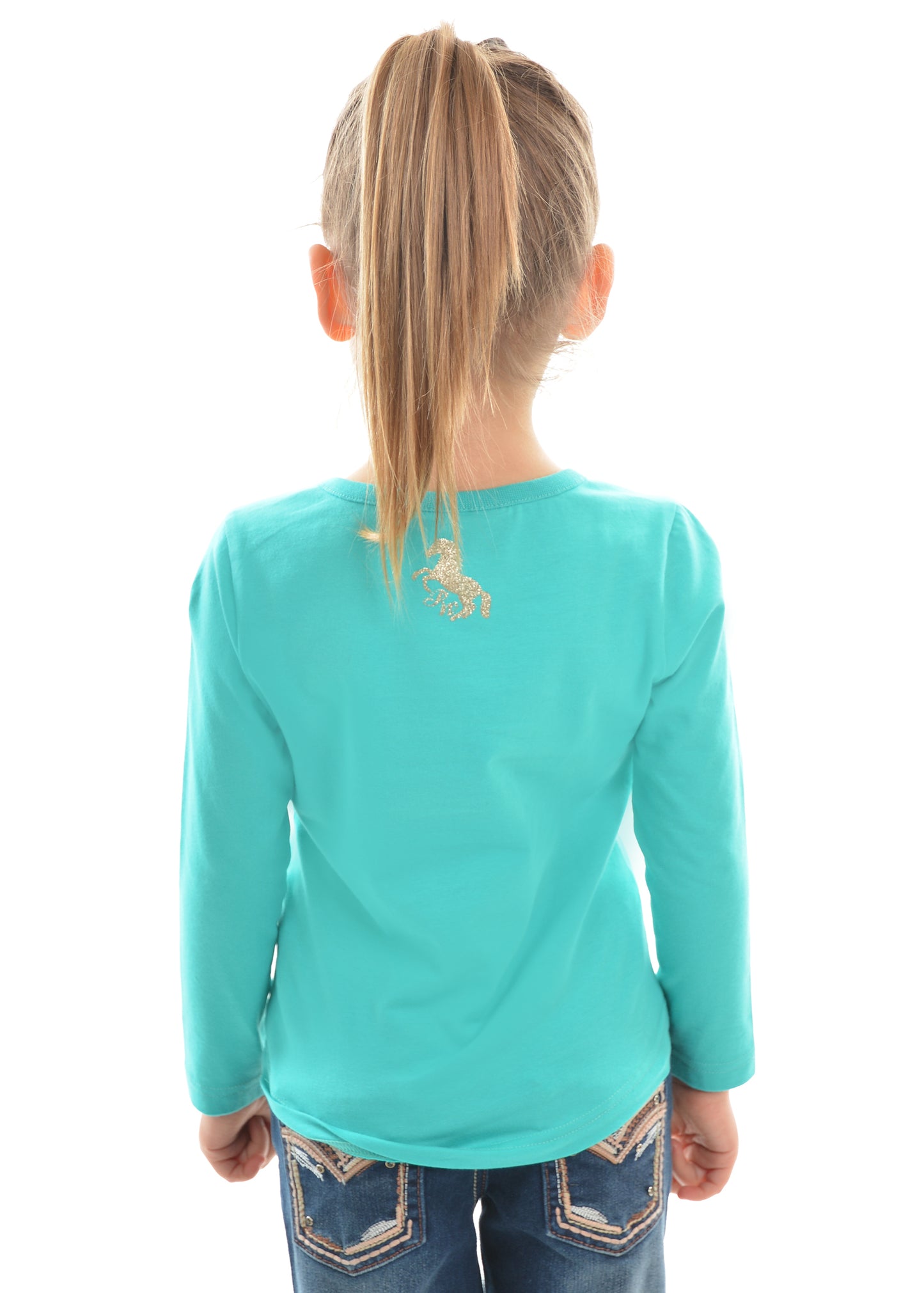 Pure Western Girls Laura L/S Top - Turquoise