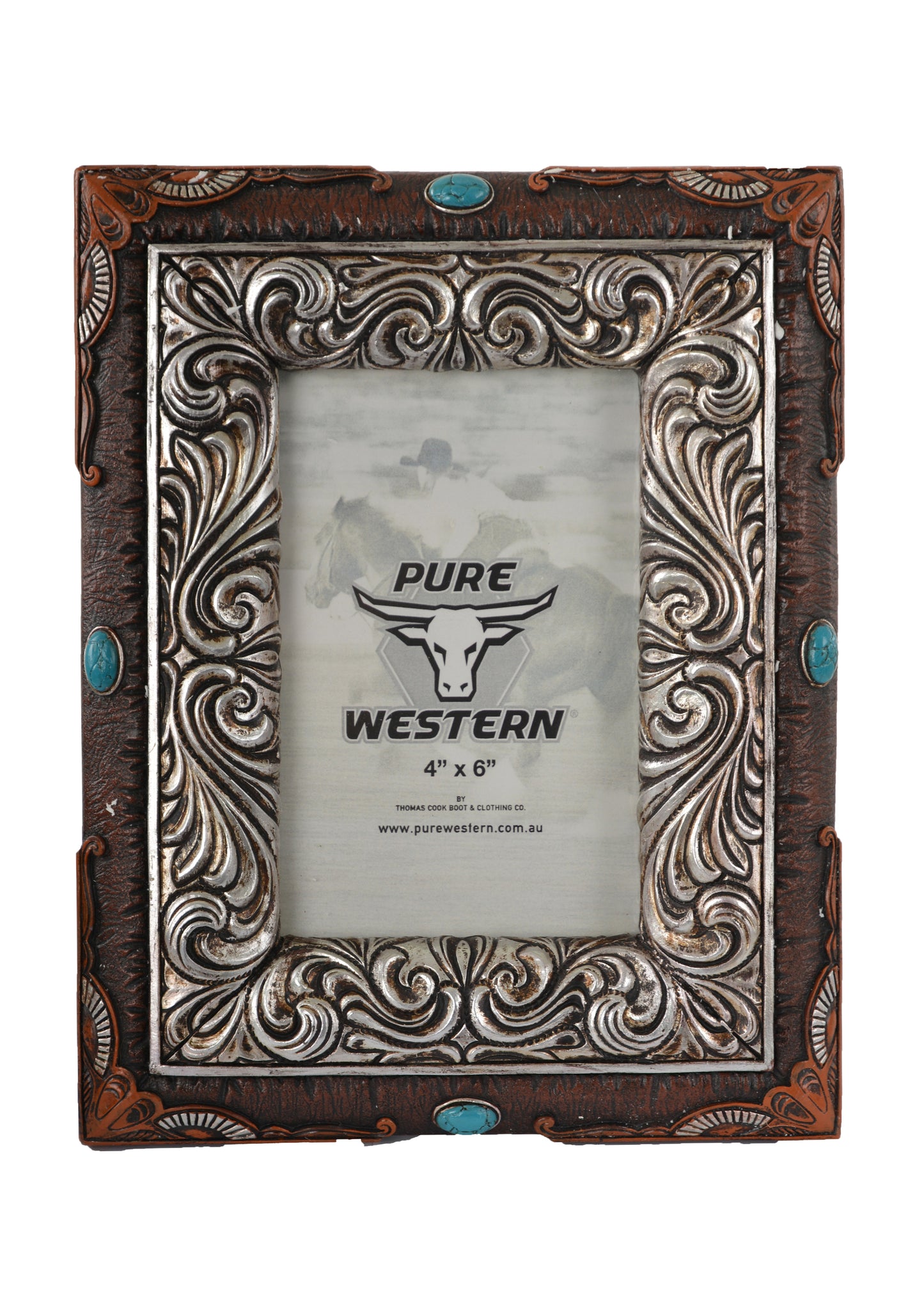 Pure Western Silver Baroque Picture Frame 4 x 6"