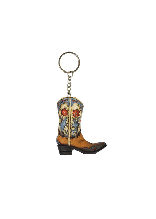 Pure Western Boot Dove and Flower Key Chain