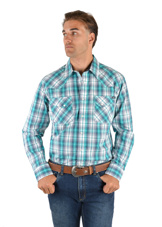 Pure Western Mens David Check Western L/S Shirt - P2S1100580