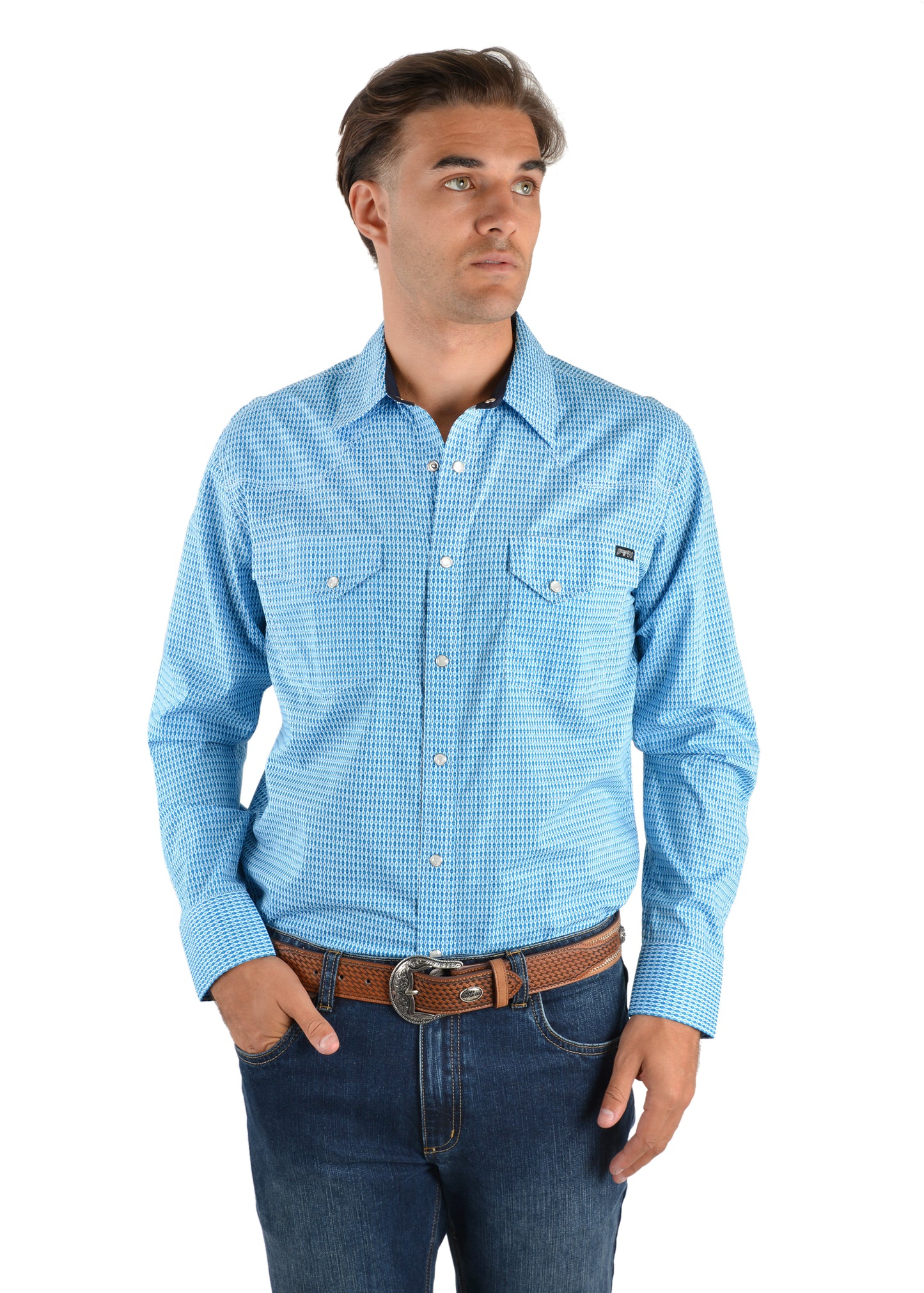 Pure Western Mens Brent Print Western L/S Shirt - P2S1100583