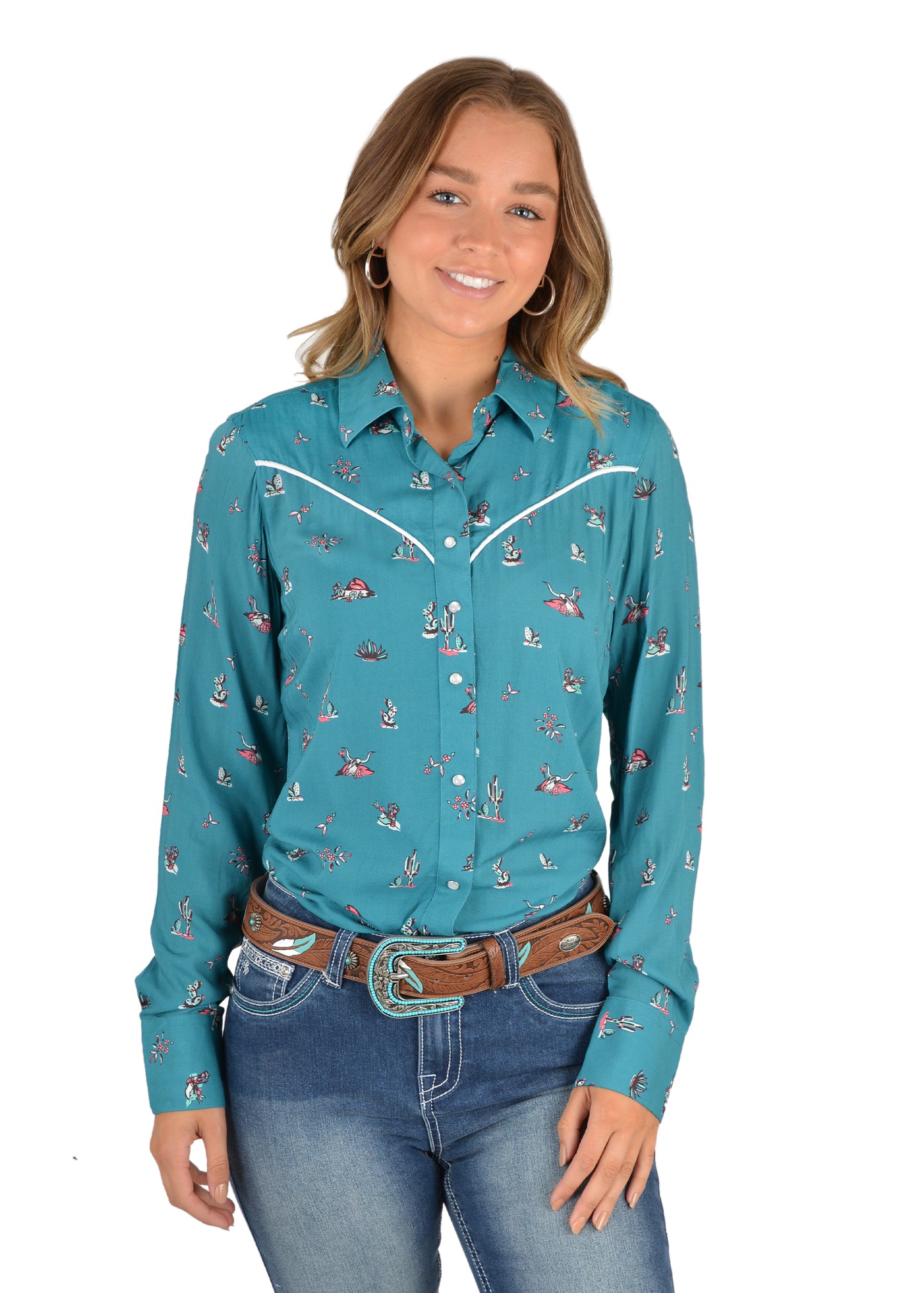 Pure Western Ladies Becca Print Western L/S Shirt - P2S2137632 - On Sale