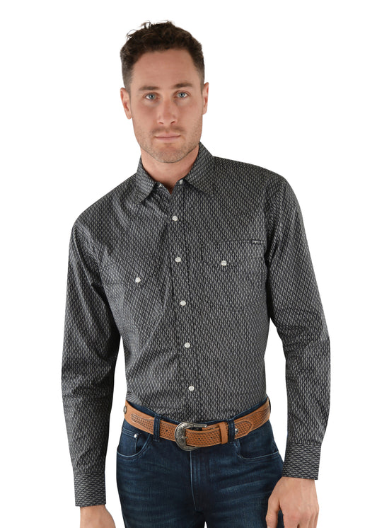 Pure Western Mens Hede Print Western L/S Shirt-P2W1100515 - On Sale
