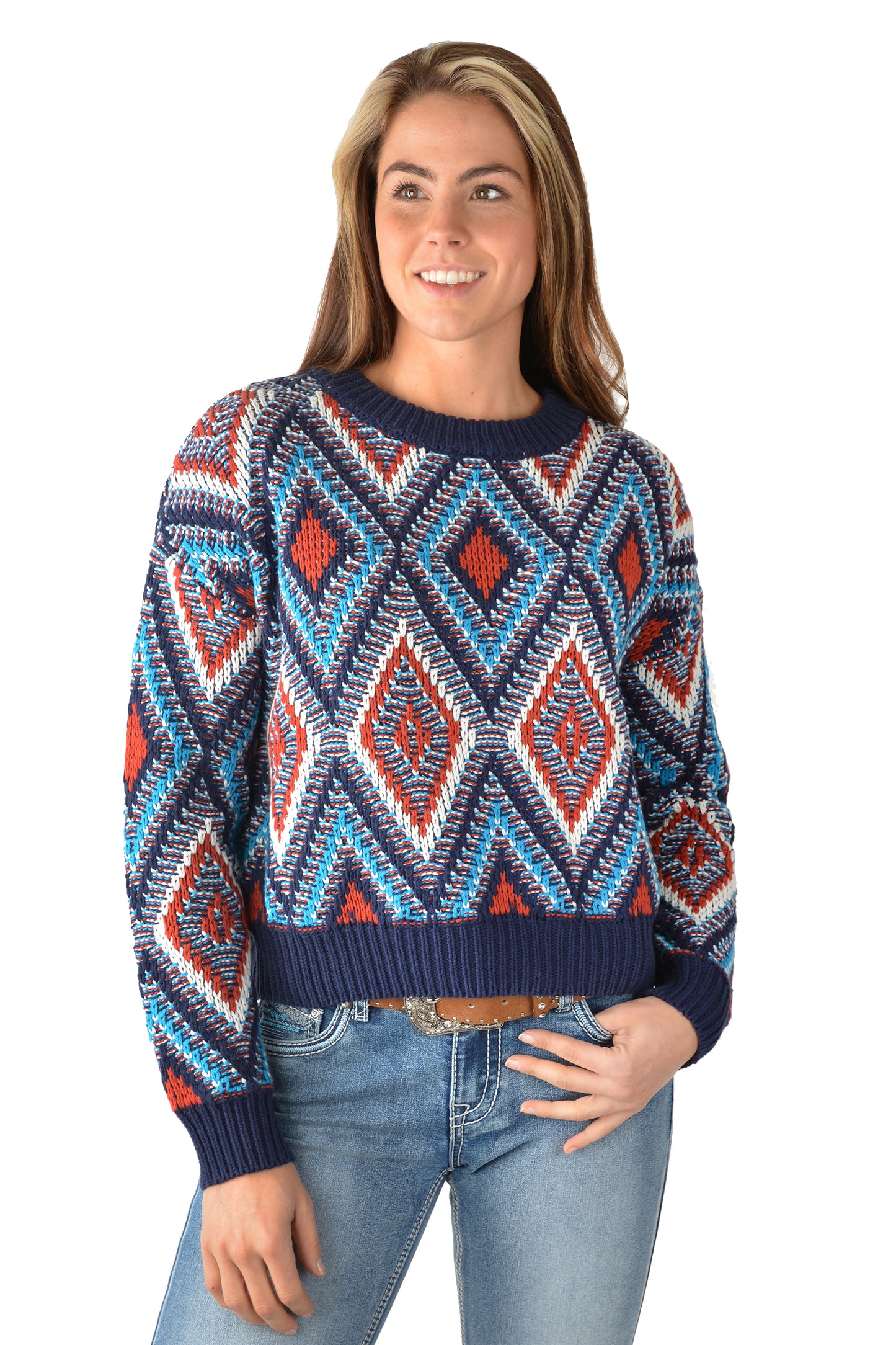 Pure Western Ladies Geneva Pullover - Multi  - ON SALE