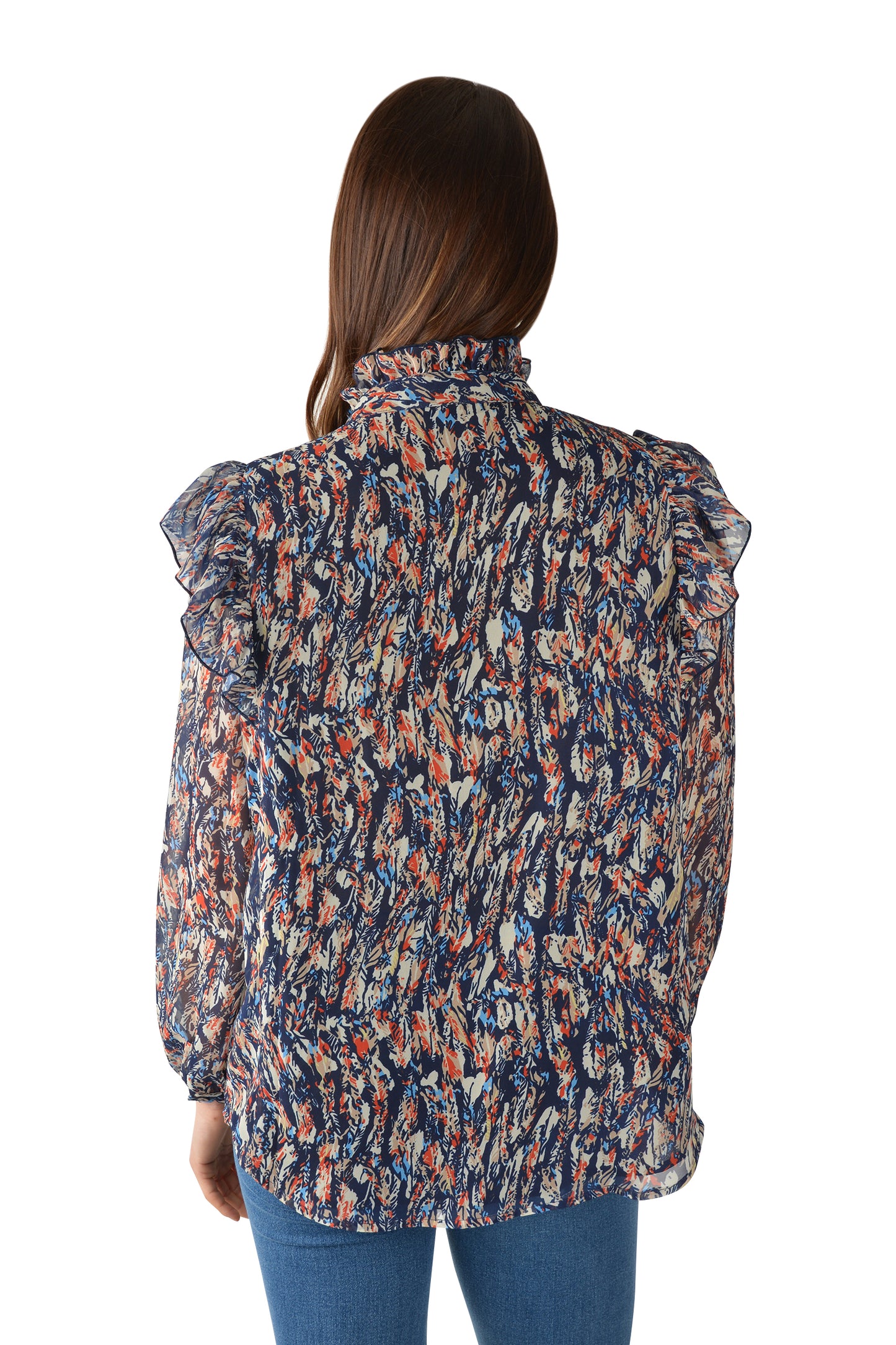 Pure Western Ladies Becca Ruffle L/S Blouse - P3W2559735