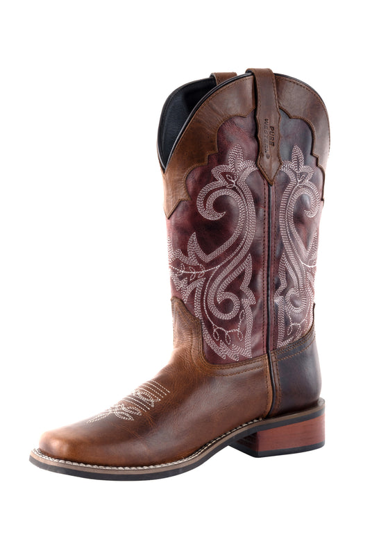 Pure Western Ladies Texas Boot - Rust/Oiled Plum - P3W28427