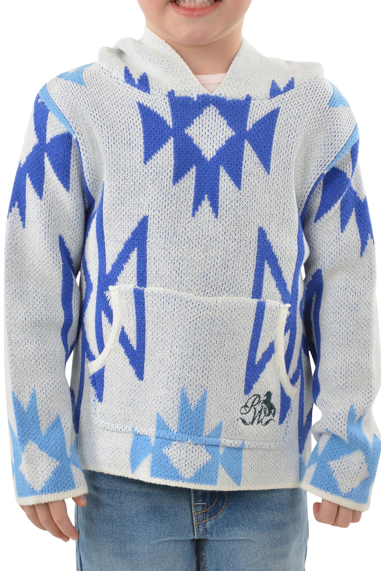 Pure Western Girls Khloe Knitted Pullover - Cream/Blue - On Sale