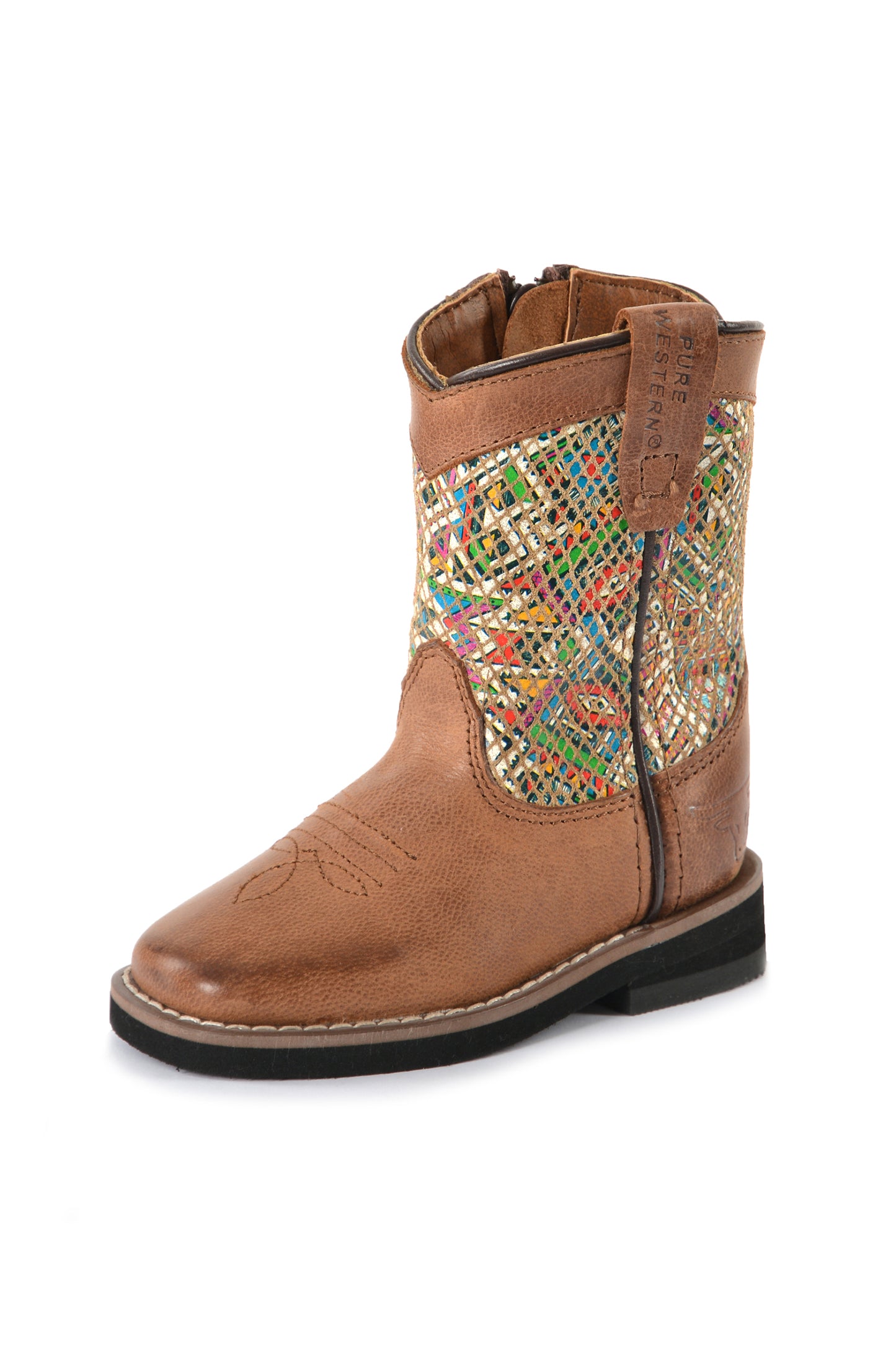 Pure Western Toddlers Dusty Boot - Brown/Multi - ON SALE