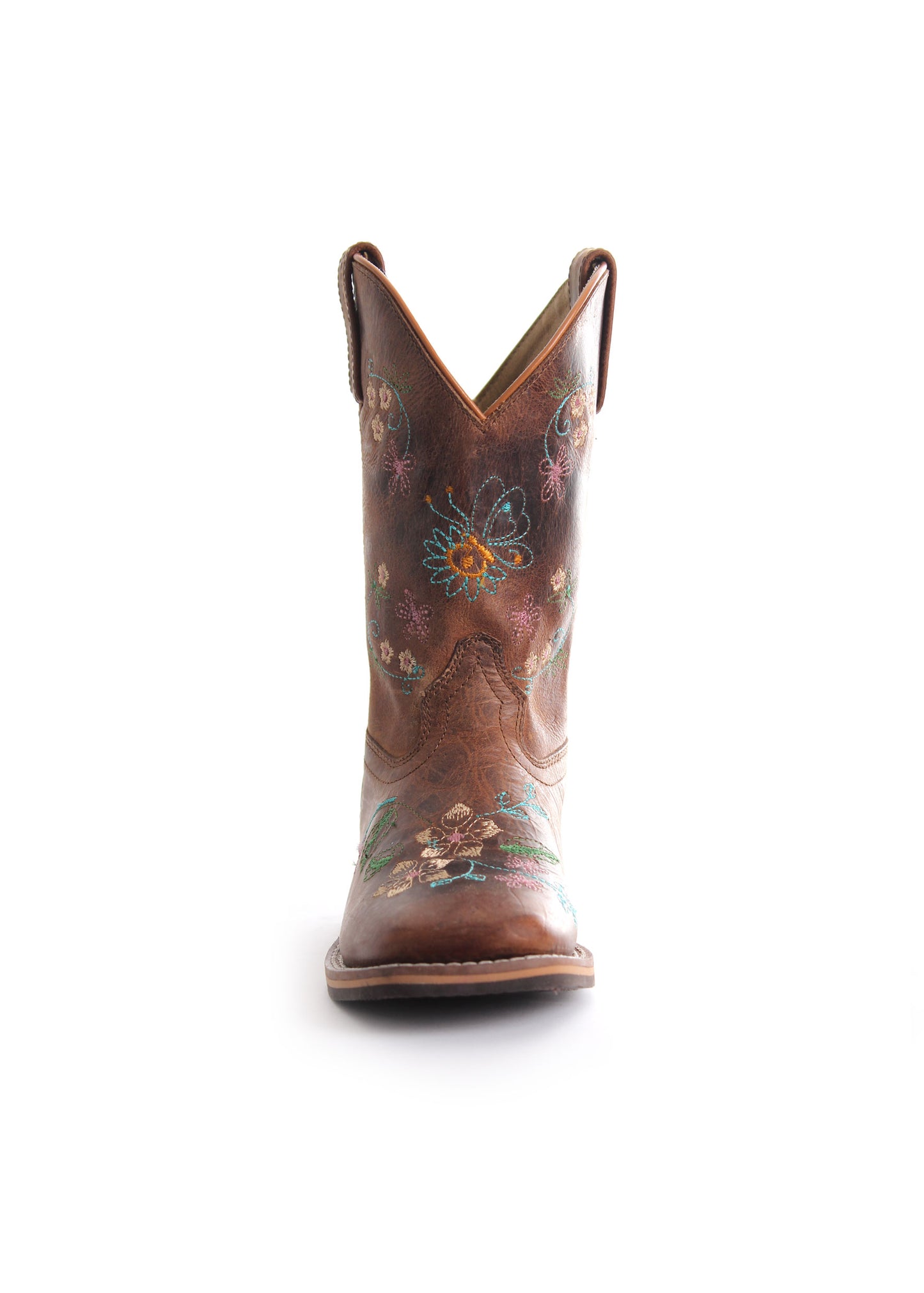 Pure Western Childrens Boots (Maybelle) - Oil Distressed Brown/Floral