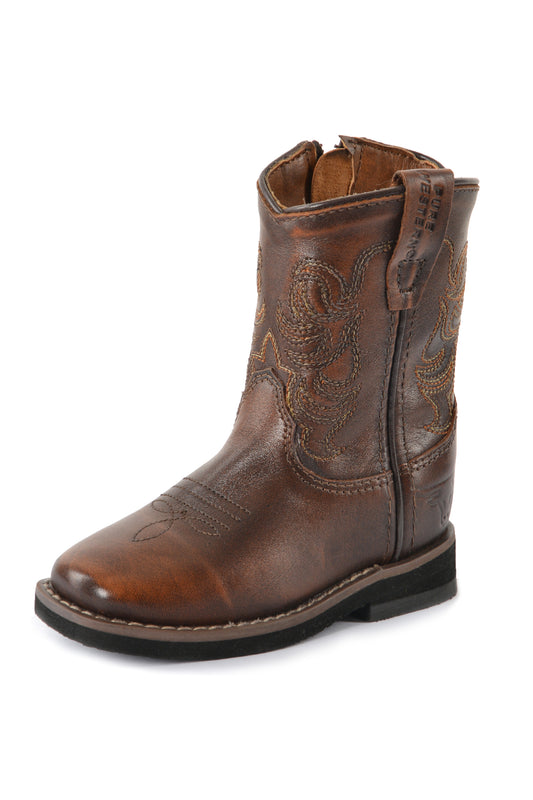 Pure Western Toddler Ryder Boot - Antique Brown - PCP78095T