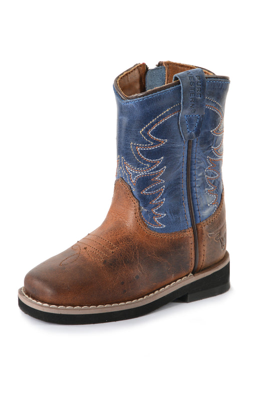 Pure Western Childrens Toddler Judd Boot - Rust/Oiled Blue - PCP78096T