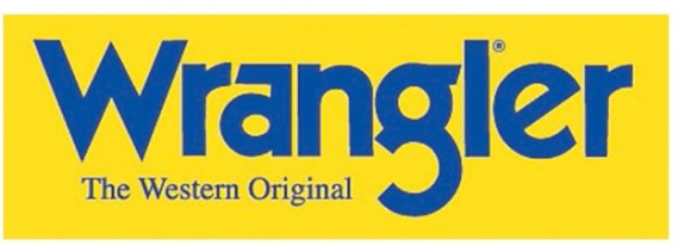 Wrangler Small Sticker - Yellow and Blue