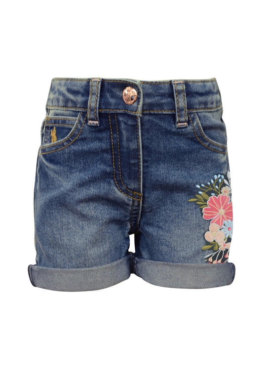 Thomas Cook Girls Embroidered Denim Shorts