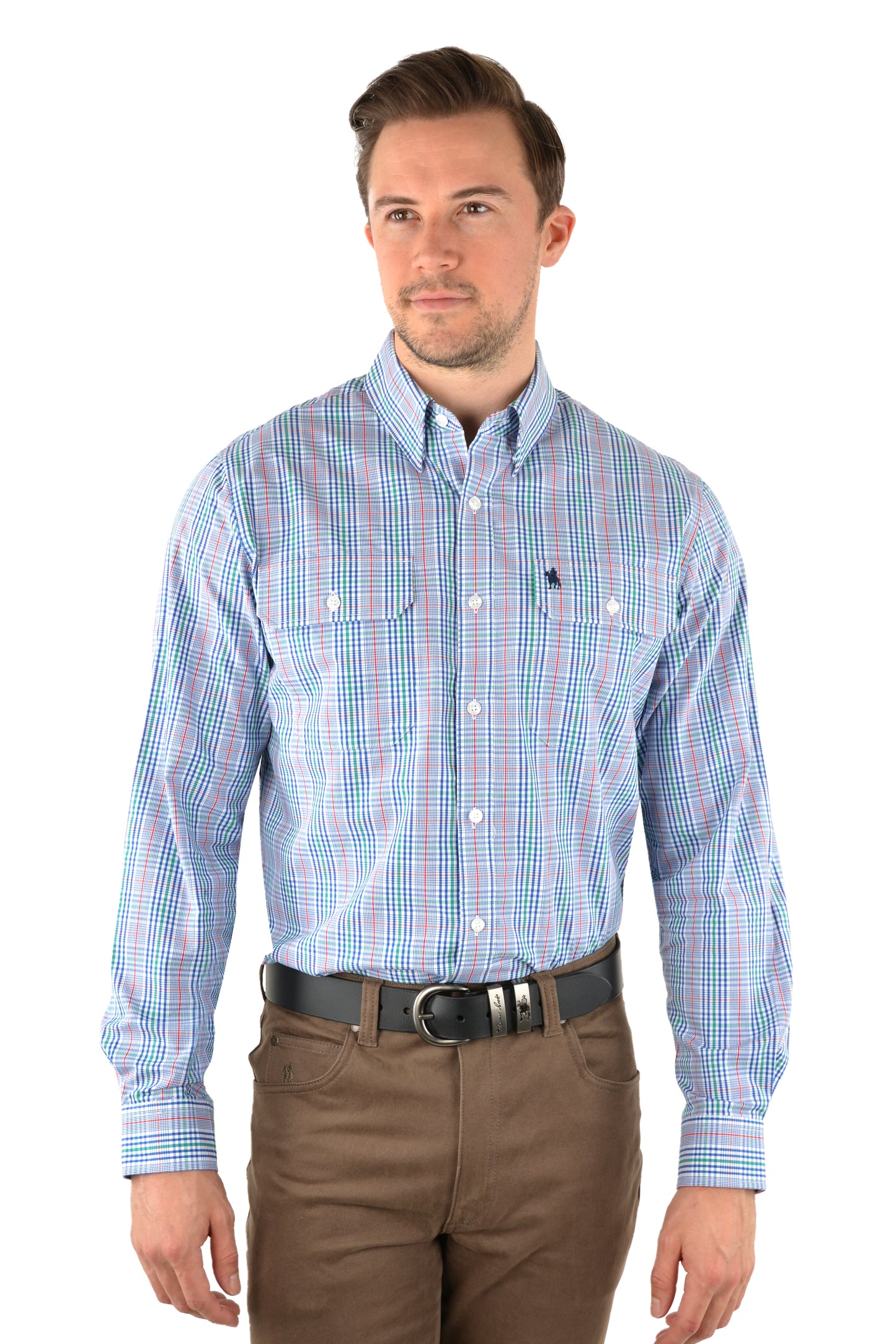Thomas Cook Mens Gladstone Check 2 Pocket L/S Shirt - Multi - ON SALE
