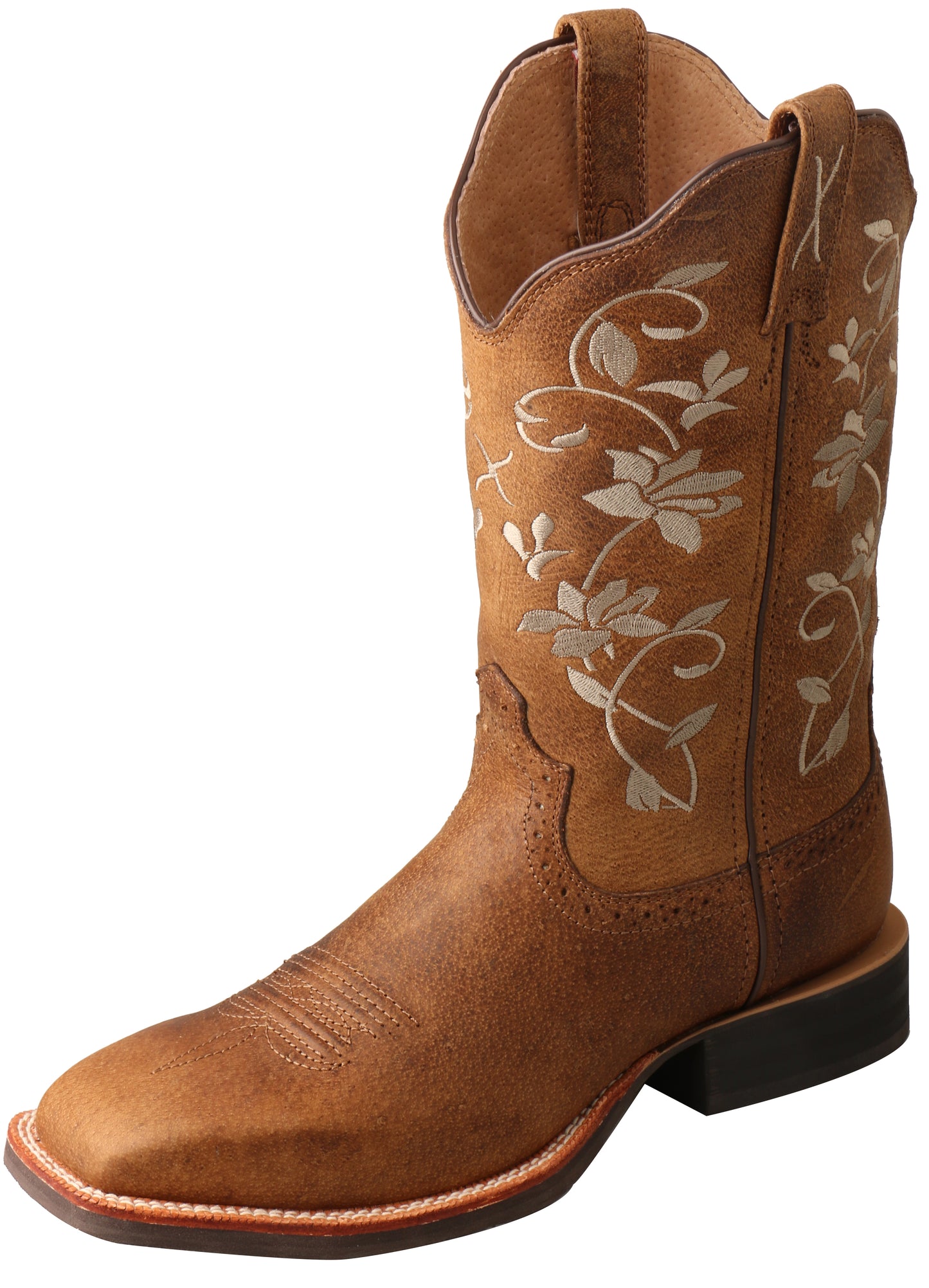 Twisted X Ladies Floral Ruff Stock Boots - Oiled Bomber - TCWRS0005