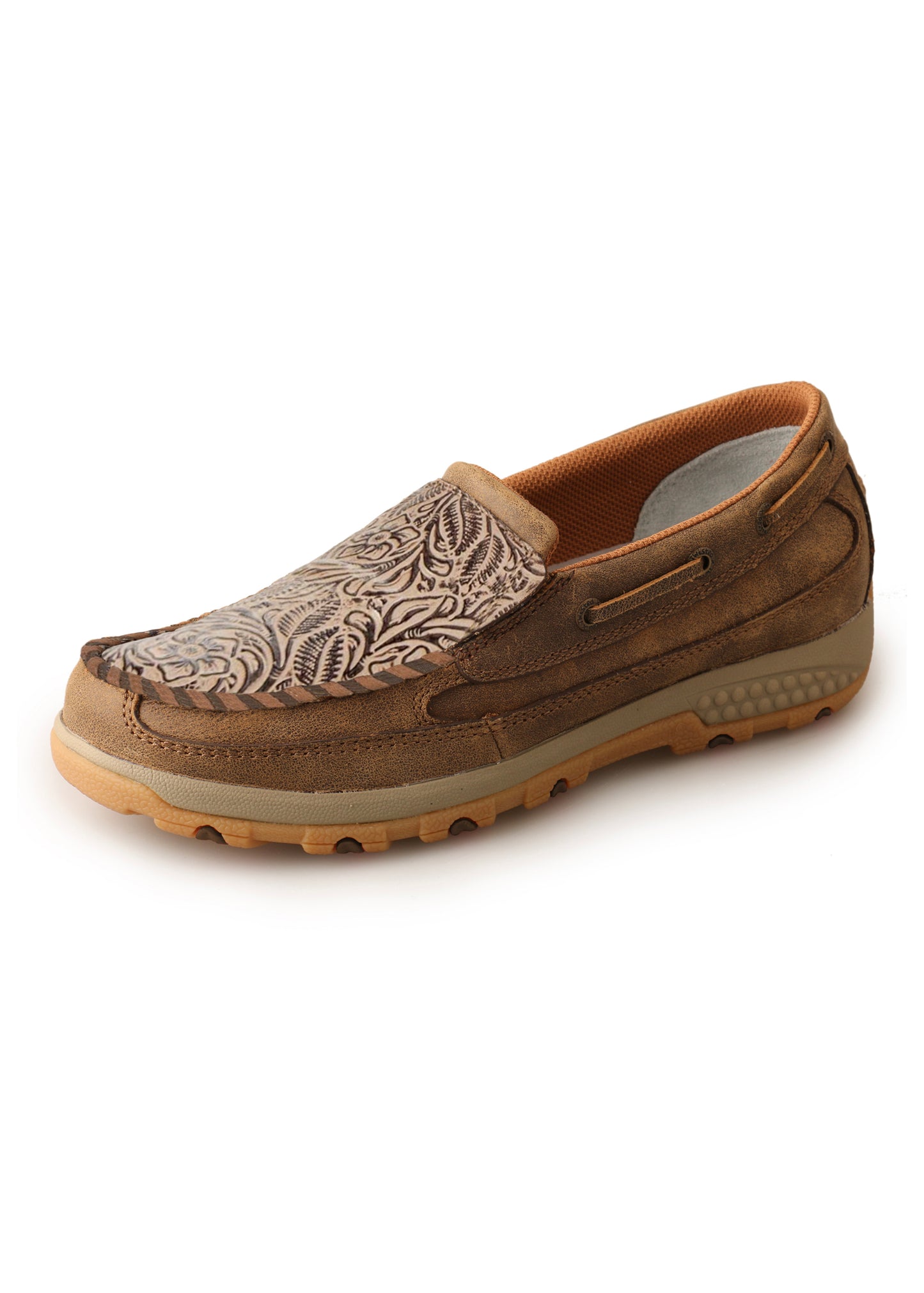 Twisted X Ladies Tooled Cell Stretch Slip On Moc - TCWXC0020