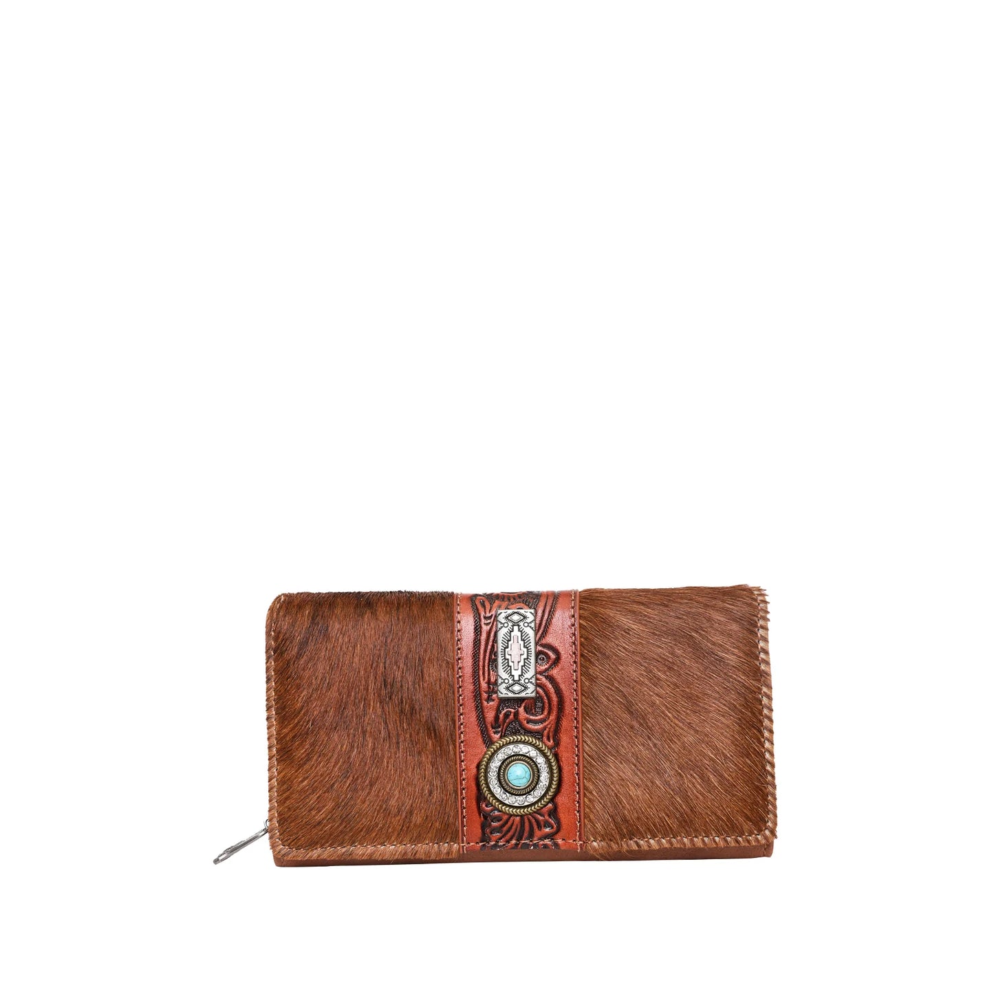 Trinity Ranch Hair-On Cowhide Collection Wallet - Brown - TR133W010BR