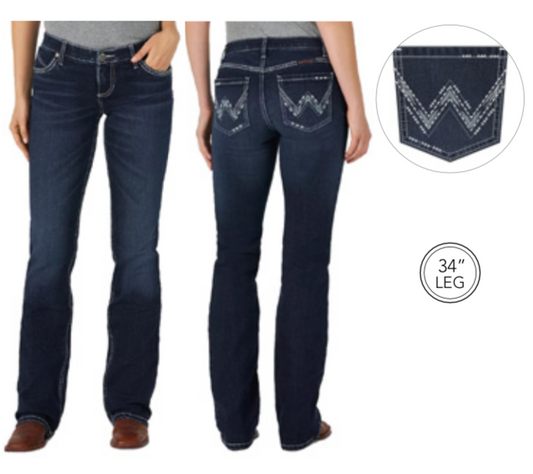 Ladies Wrangler Mid Rise Ultimate Riding Bootcut Jean - Shiloh - ON SALE
