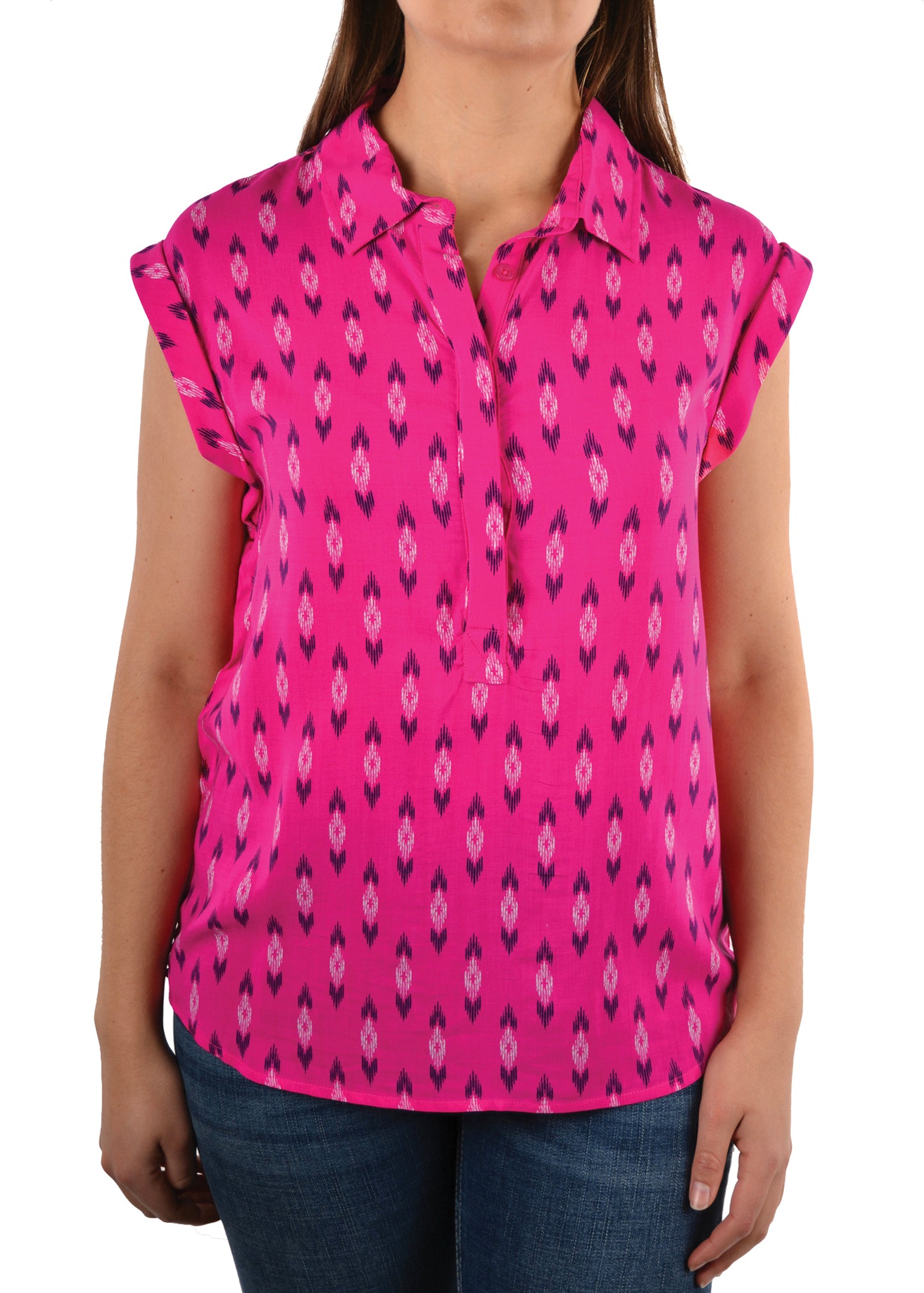 Wrangler Ladies Cybill Print Sleeveless Shirt - X1S2136708 - On Sale
