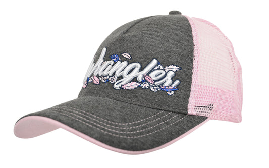 Wrangler Ladies Zoey Cap - Charcoal/Pink