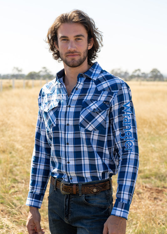 Wrangler Mens Kingsley Check Western L/S Shirt - X2S1111801