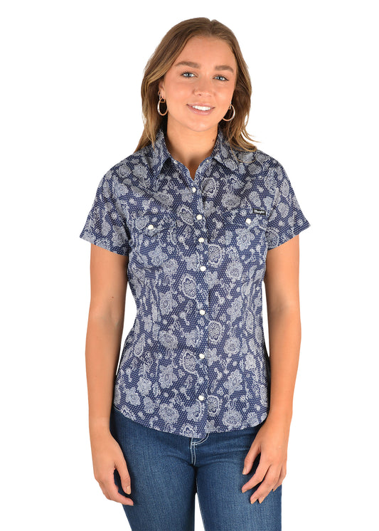 Wrangler Ladies Aliza Print Western  Short Sleeve Shirt - X2S2132874